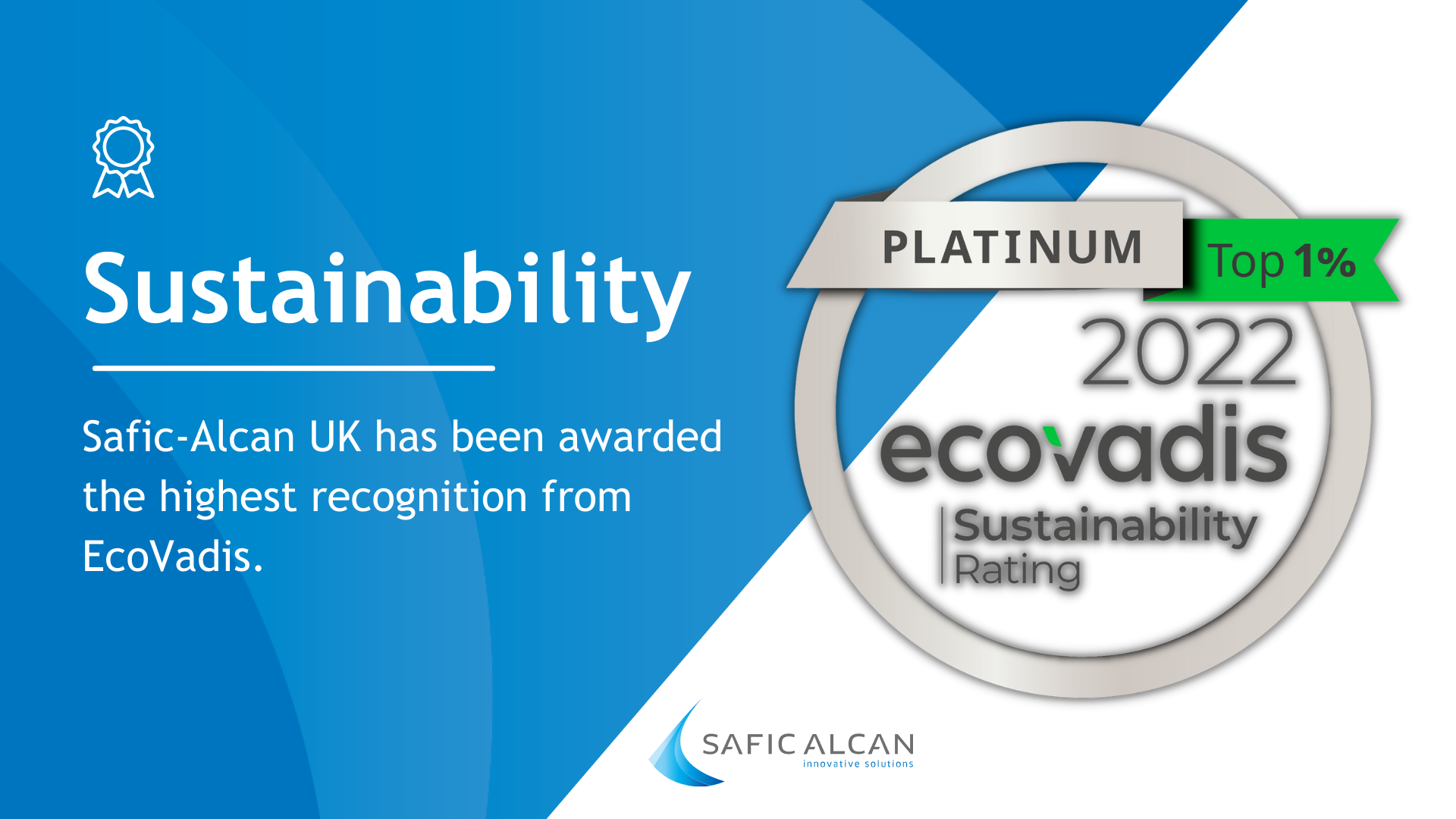 Safic-Alcan UK Rewarded With A Platinum Medal From EcoVadis | Safic ...